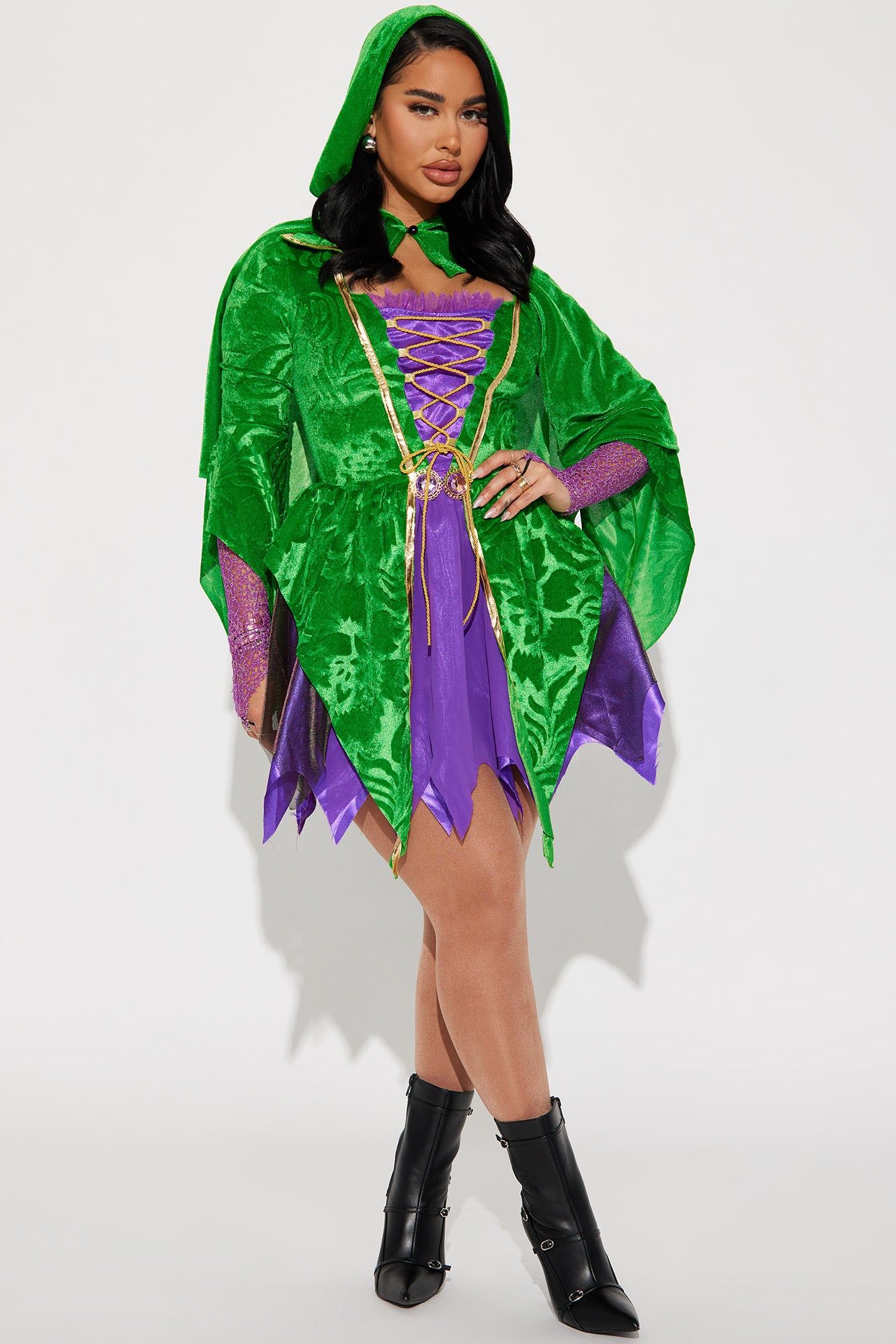 Saucy Witch 2 Piece Costume Set - Purple/Green sold by Fashion Nova