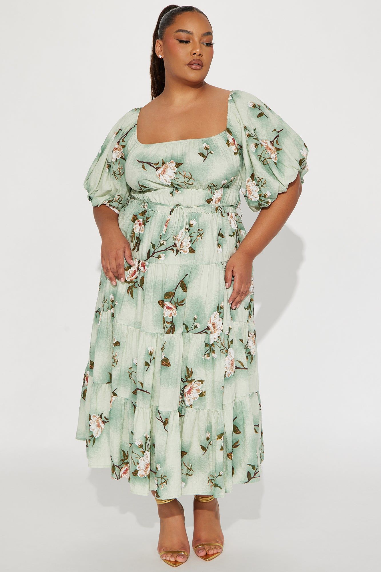 Magnolia Tiered Midi Dress - Sage sold by Fashion Nova product image thumbnail 4