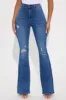 The Right Stuff Stretch Ripped Flare Jeans - Dark Wash sold by Fashion Nova