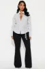 Corporate Casual Striped Shirt - White/Black sold by Fashion Nova