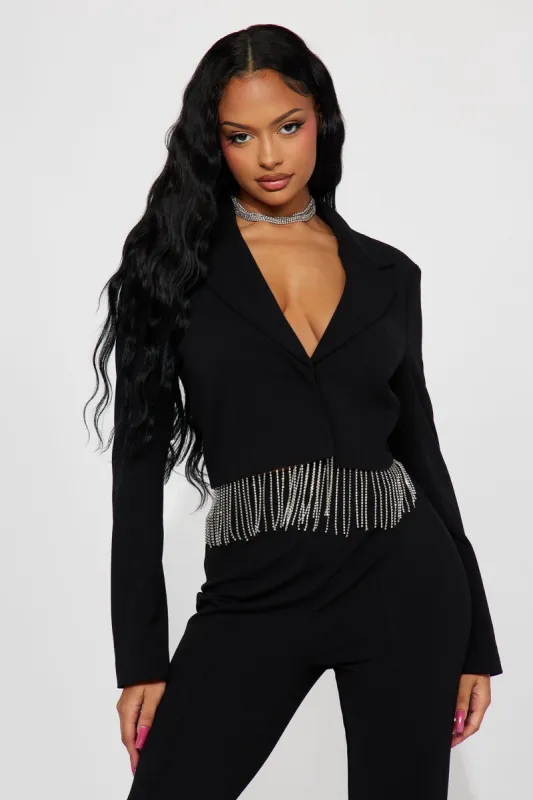 Invite Only Cropped Blazer - Black sold by Fashion Nova