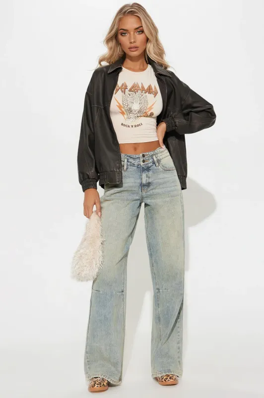 Tall Artesia Tinted Baggy Non Stretch Jeans - Light Wash sold by Fashion Nova