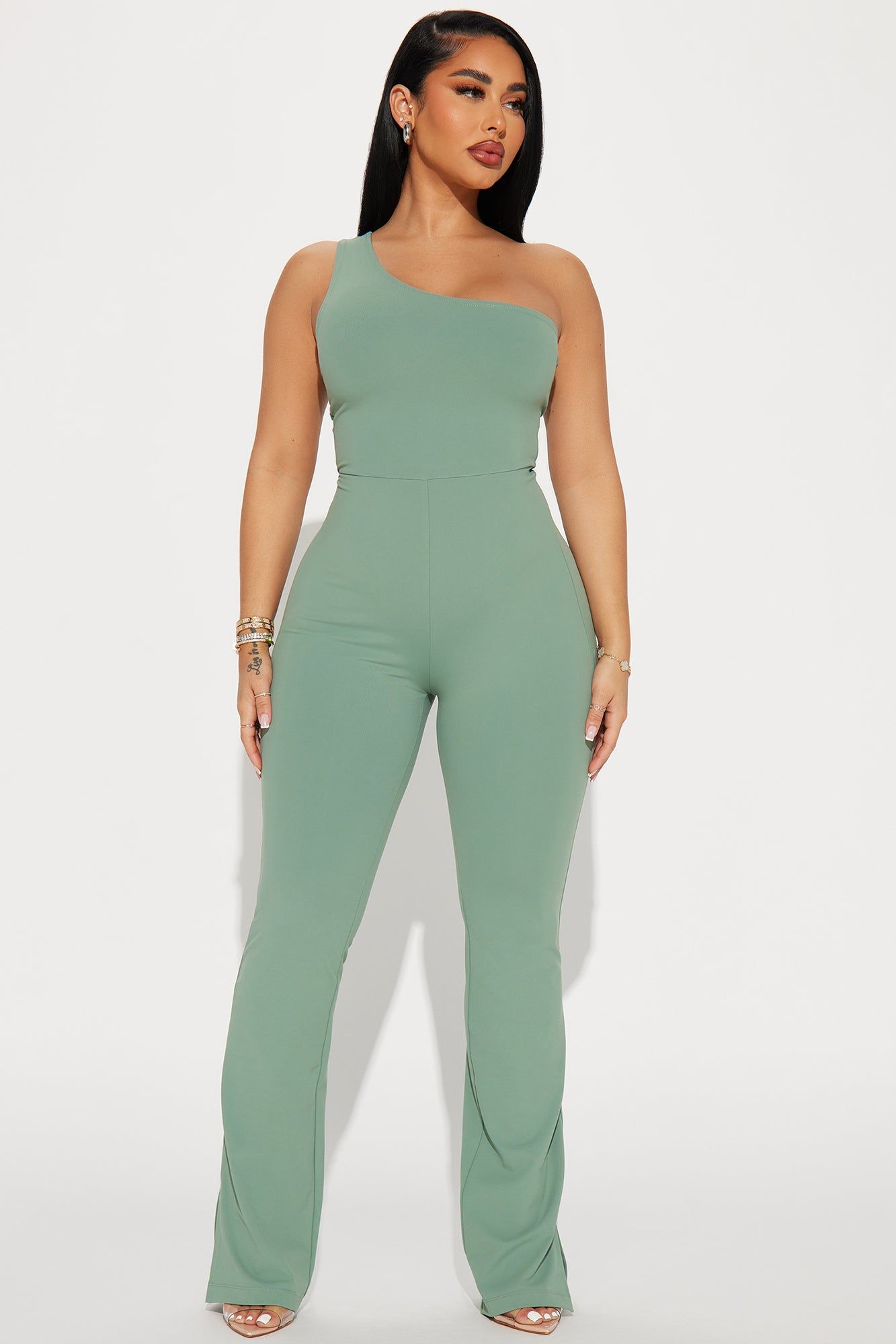 Adira Jumpsuit - Sage sold by Fashion Nova
