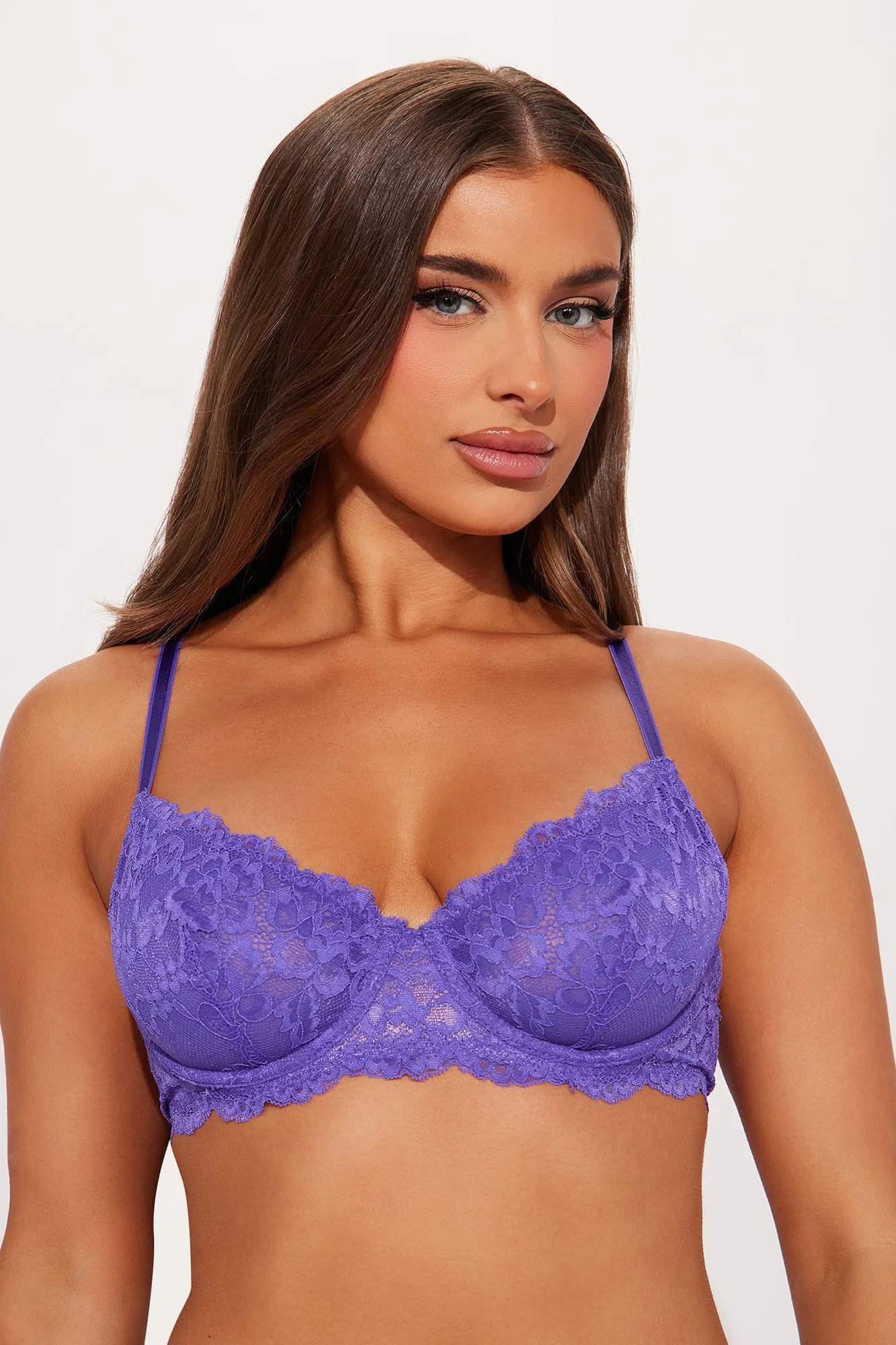 Nova Lace Unlined Bra - Purple sold by Fashion Nova