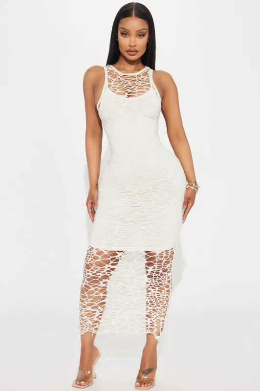 Callie Crochet Maxi Dress - Cream sold by Fashion Nova