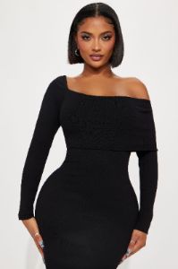 Arya Sweater Maxi Dress - Black sold by Fashion Nova