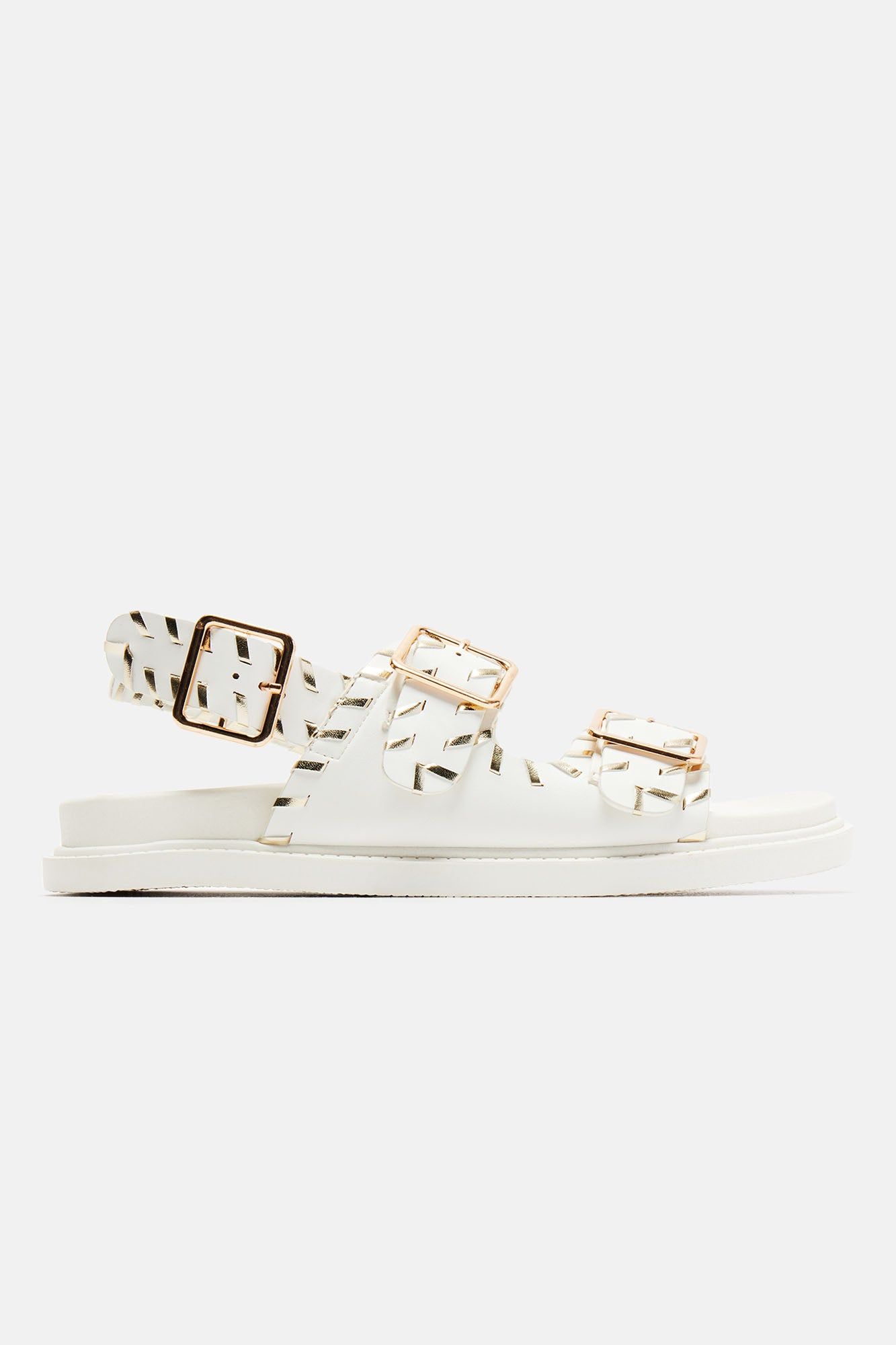 Kiya Flat Sandals - White sold by Fashion Nova