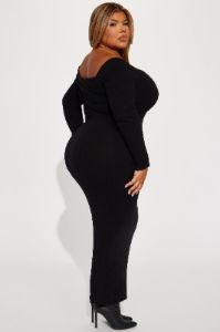 Arya Sweater Maxi Dress - Black sold by Fashion Nova