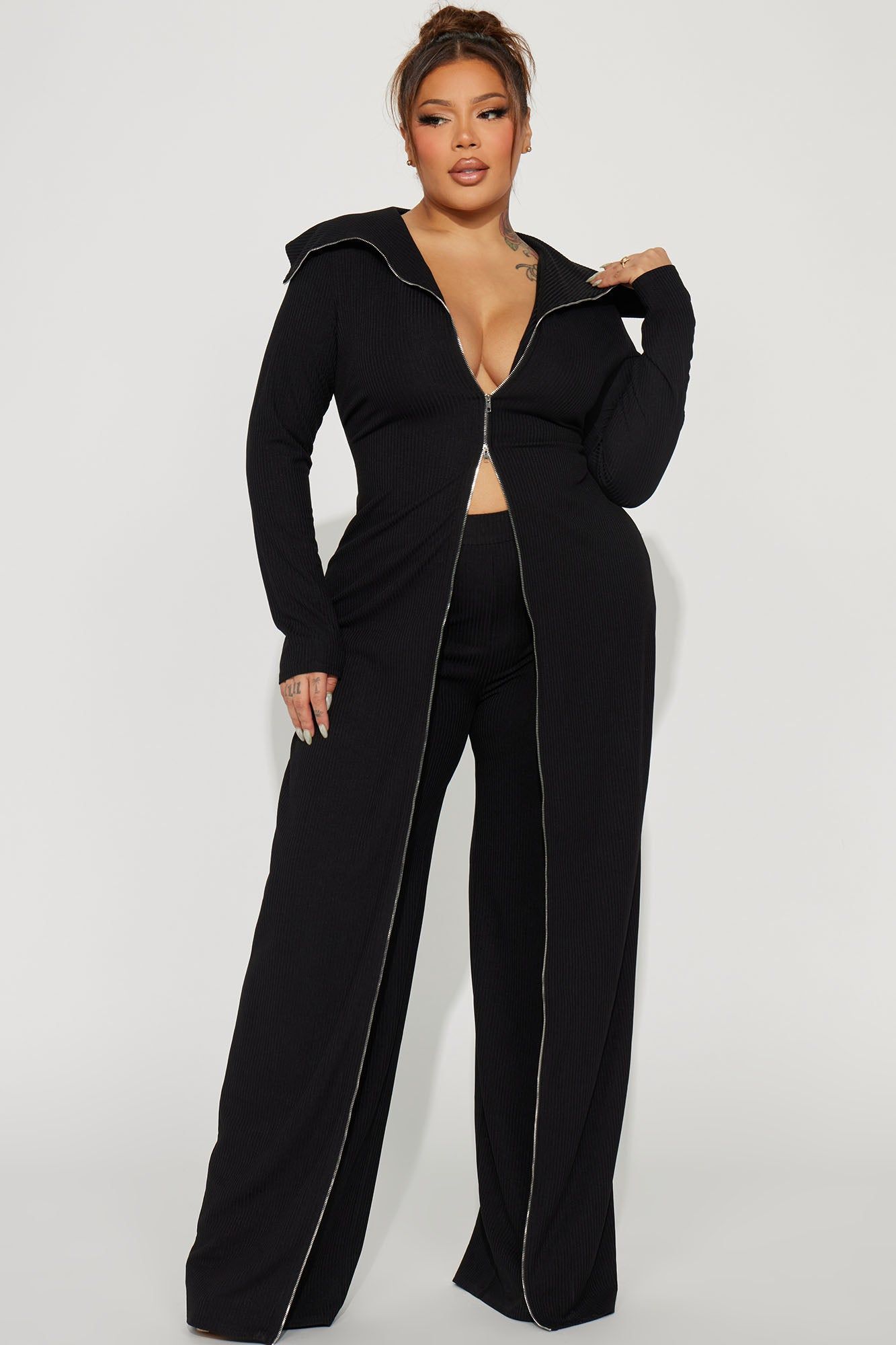 Sort Through It Ribbed Jumpsuit - Black sold by Fashion Nova product image thumbnail 4