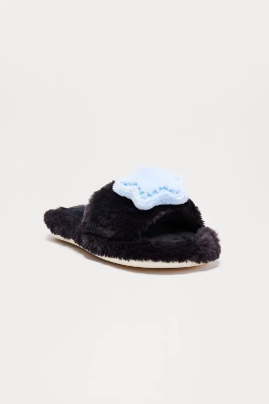 Say Goodnight Slippers - Black sold by Fashion Nova