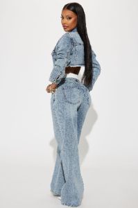 Nori Denim Washed Pant Set - Medium Wash sold by Fashion Nova
