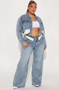 Nori Denim Washed Pant Set - Medium Wash sold by Fashion Nova