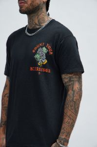 May You Count Your Blessings Short Sleeve Tee - Black sold by Fashion Nova