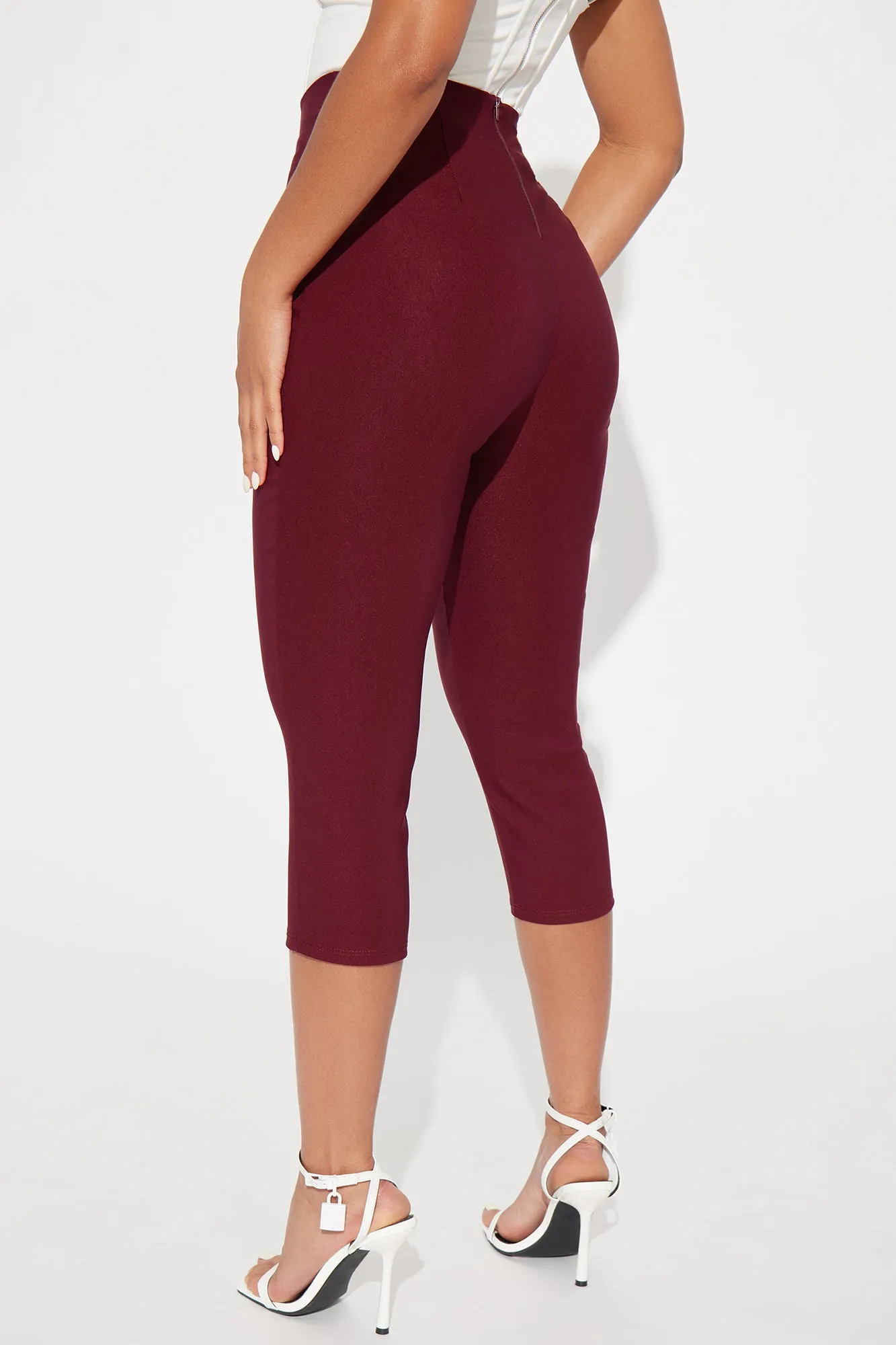 Just A Girl Capri Pant - Burgundy sold by Fashion Nova product image thumbnail 3
