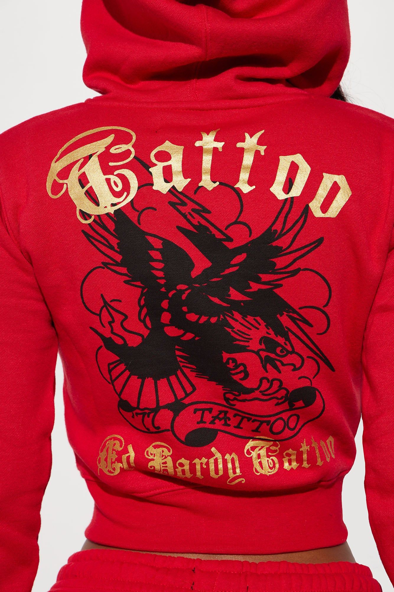 Broken Hearts Ed Hardy Zip Front Hoodie - Red sold by Fashion Nova product image thumbnail 6