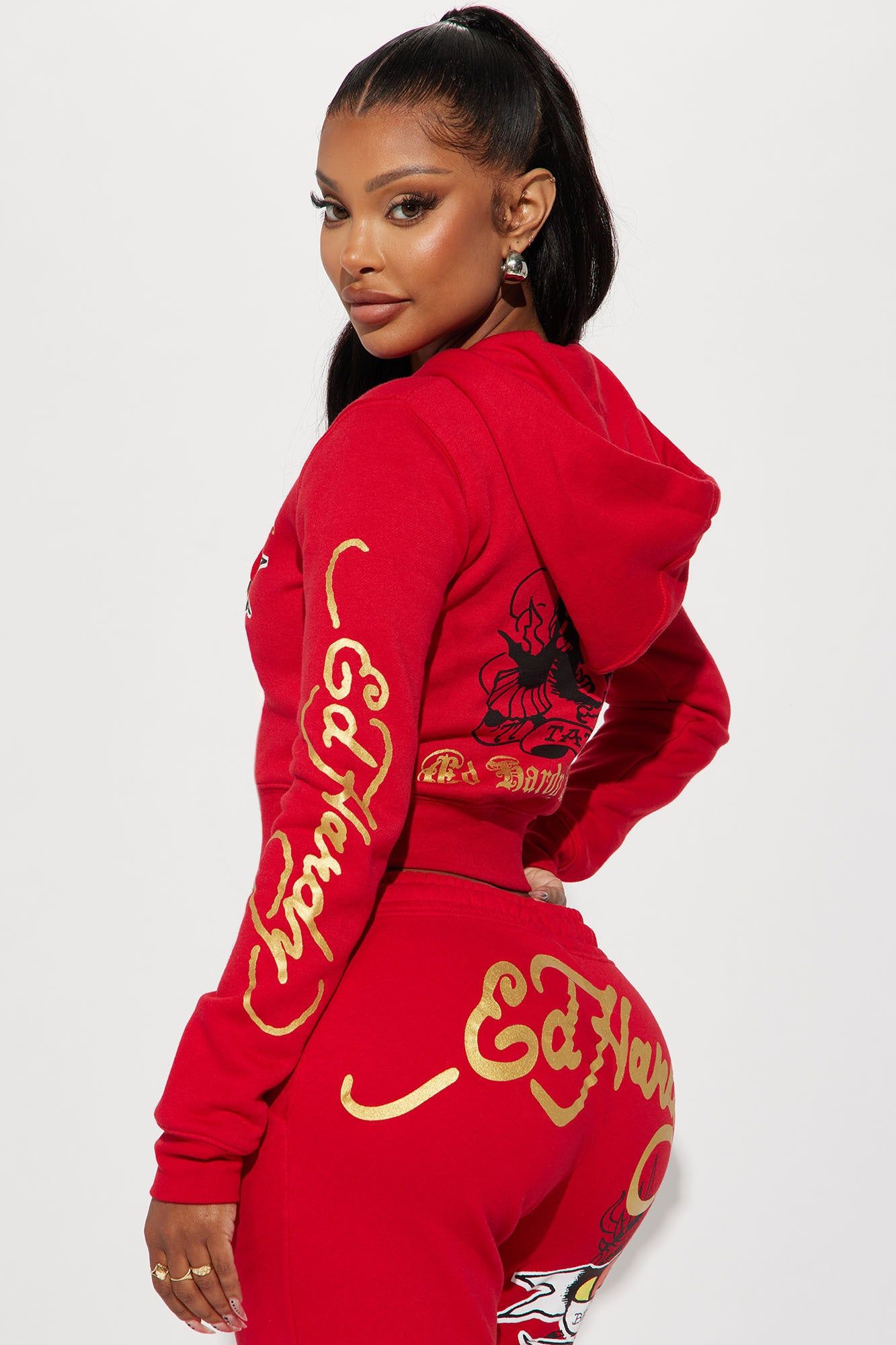 Broken Hearts Ed Hardy Zip Front Hoodie - Red sold by Fashion Nova product image thumbnail 4