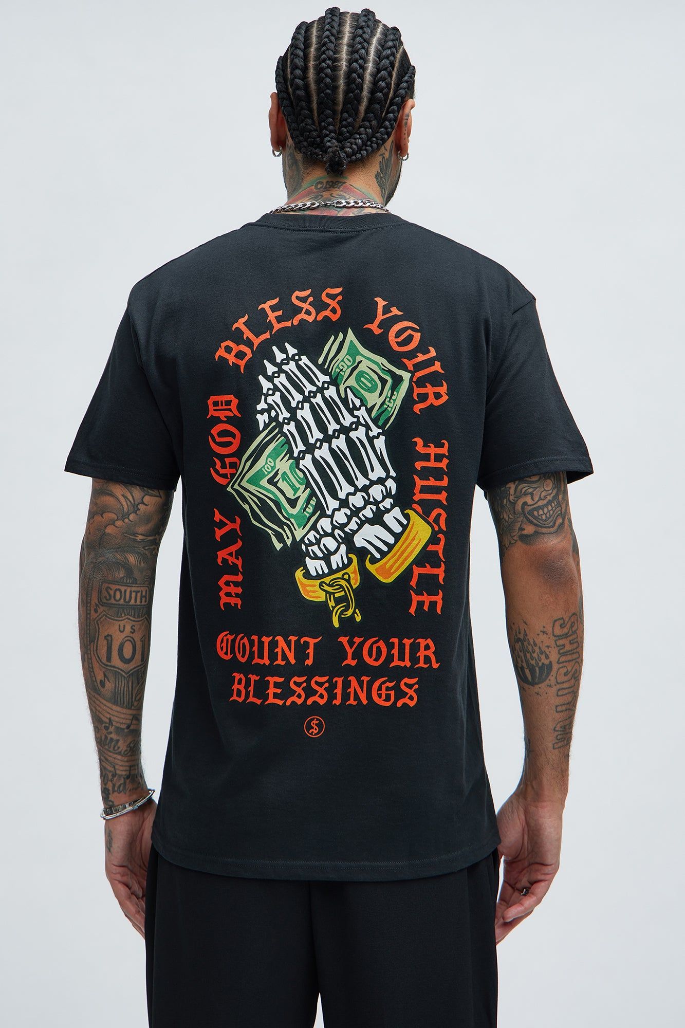 May You Count Your Blessings Short Sleeve Tee - Black sold by Fashion Nova