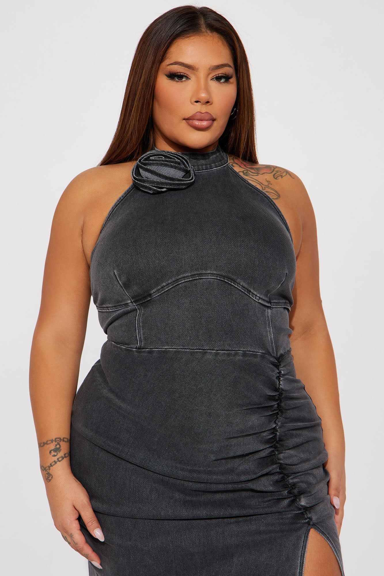 Eliana Knit Denim Maxi Dress - Black Wash sold by Fashion Nova product image thumbnail 5