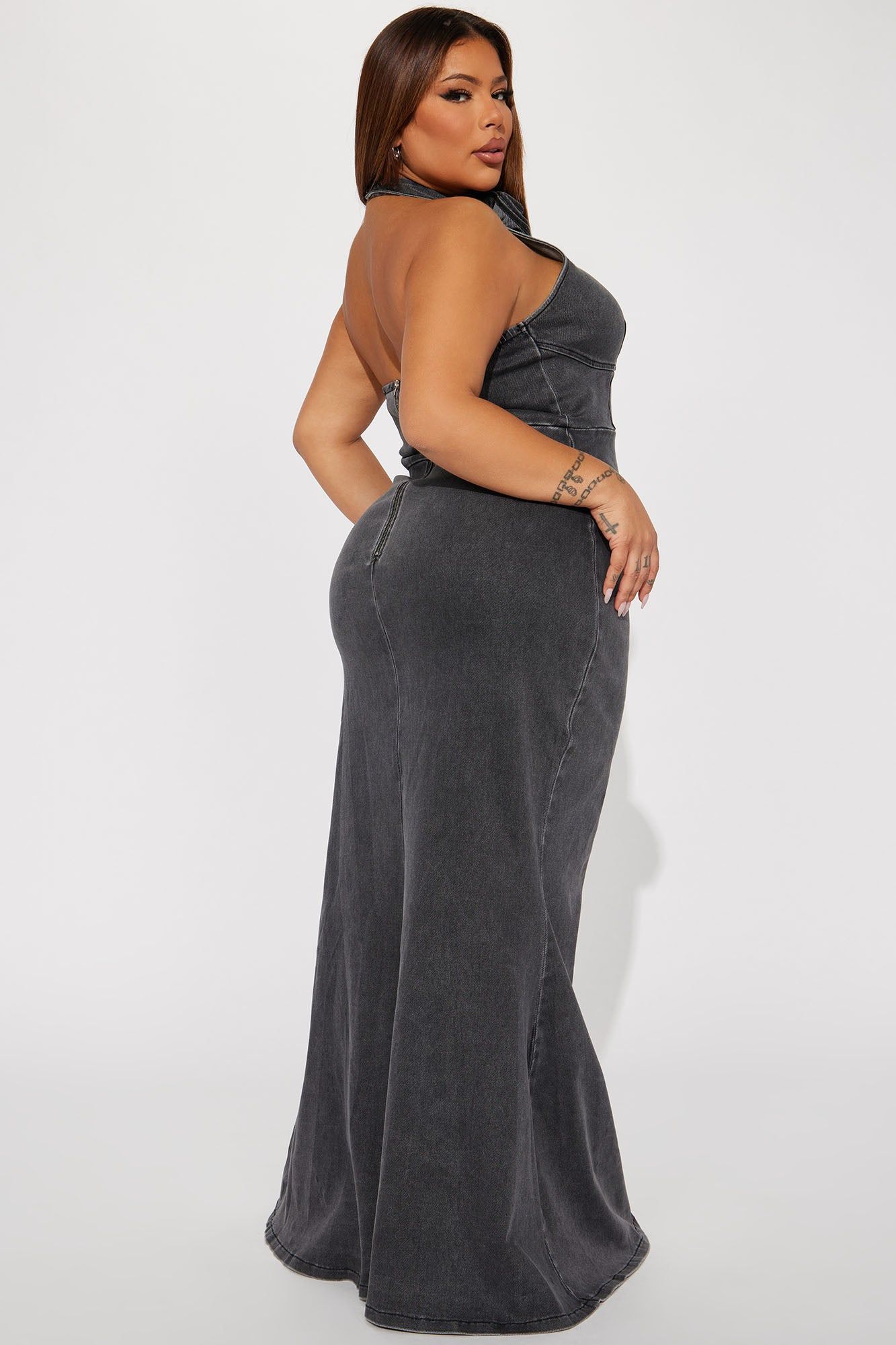 Eliana Knit Denim Maxi Dress - Black Wash sold by Fashion Nova product image thumbnail 7