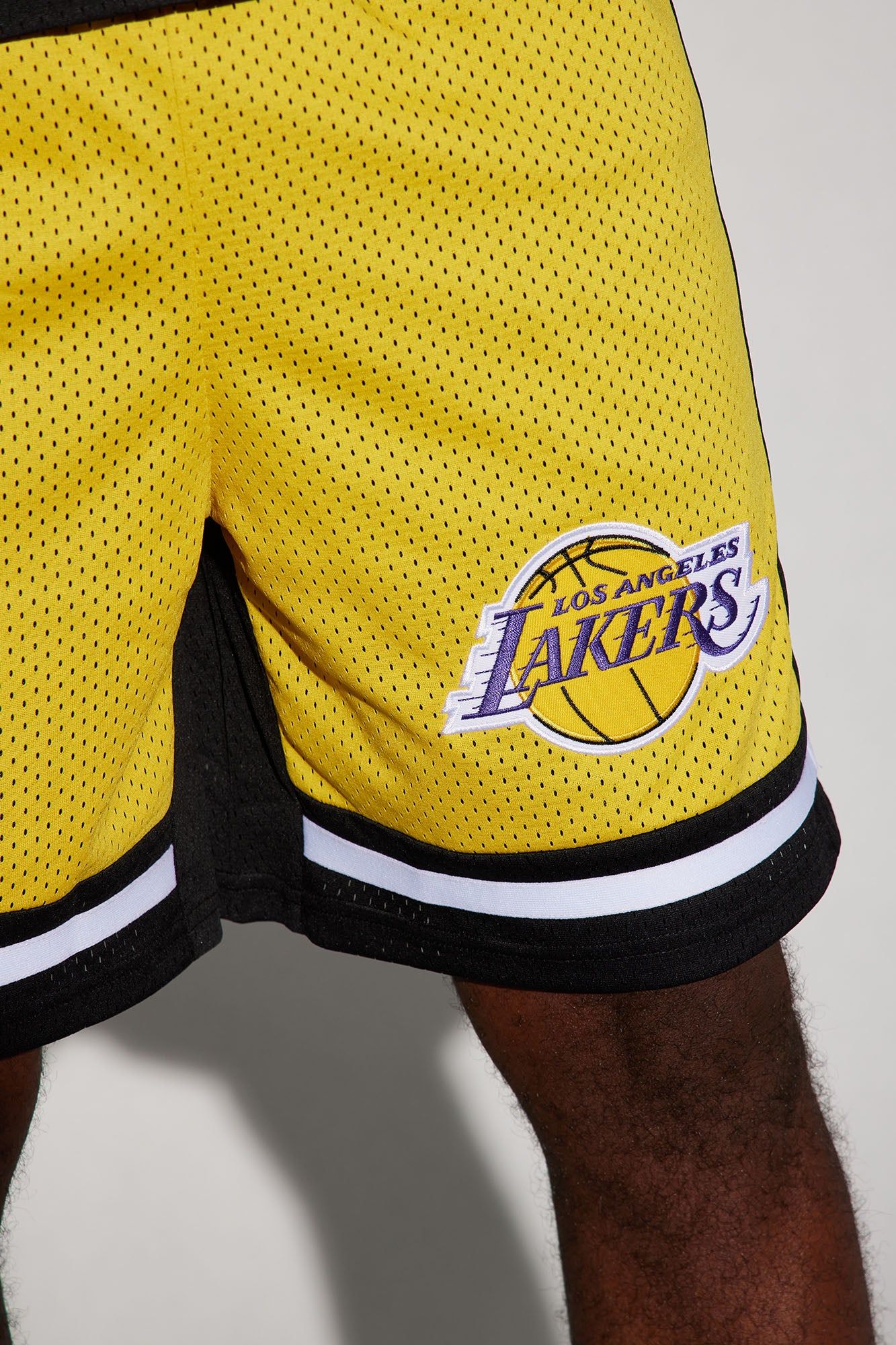 Lakers Behind The Back Mesh Shorts - Black/Yellow sold by Fashion Nova product image thumbnail 5