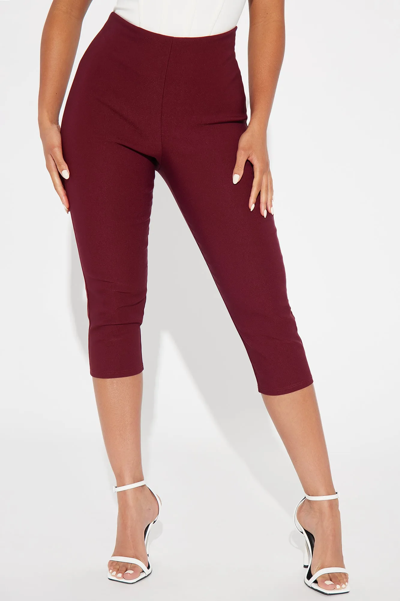 Just A Girl Capri Pant - Burgundy sold by Fashion Nova product image thumbnail 2