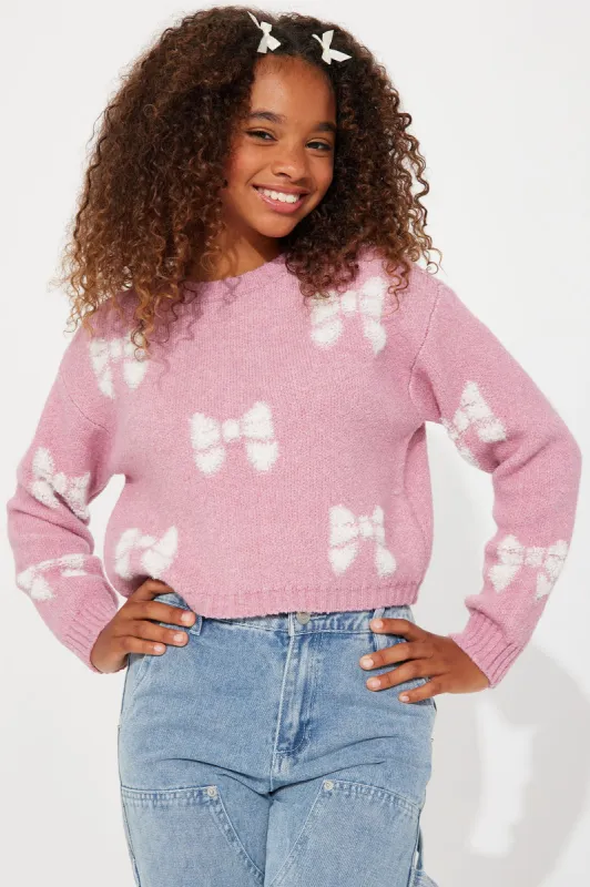 Mini Pretty Girl Pullover Sweater - Blush sold by Fashion Nova