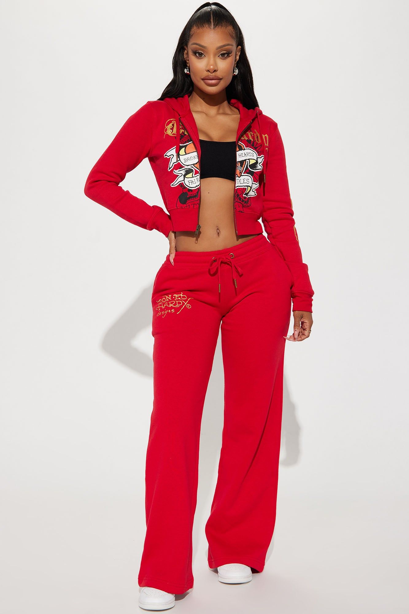 Broken Hearts Ed Hardy Zip Front Hoodie - Red sold by Fashion Nova product image thumbnail 2