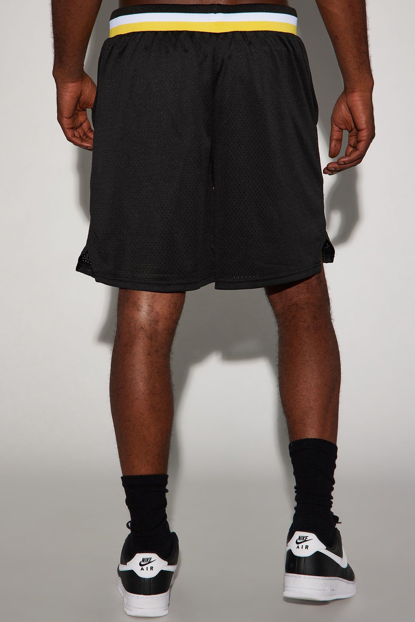 Lakers Behind The Back Mesh Shorts - Black/Yellow sold by Fashion Nova product image thumbnail 6