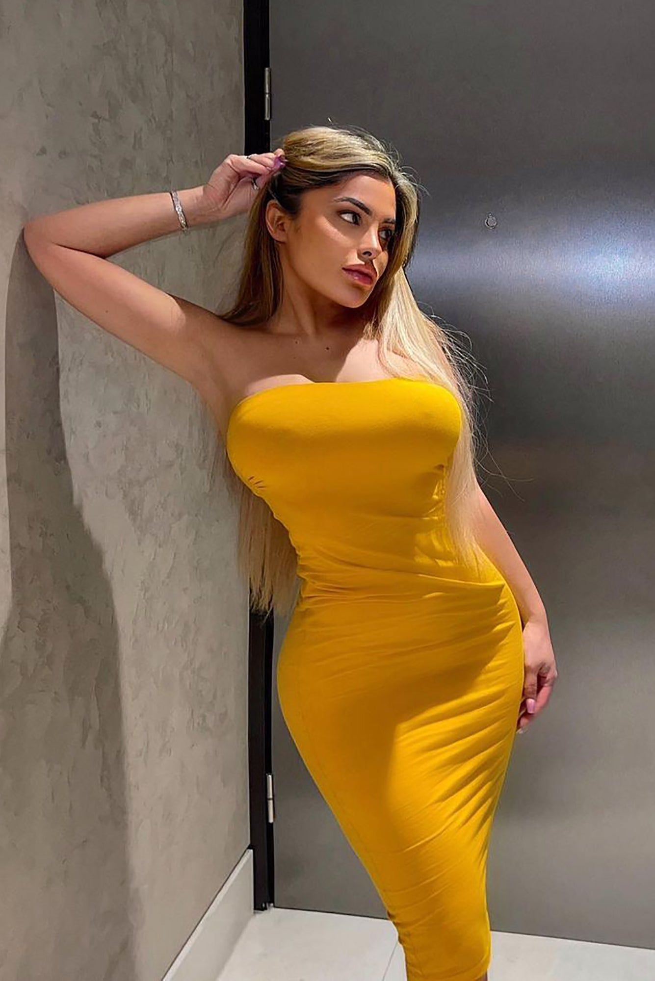 Rhianna Tube Dress - Mustard sold by Fashion Nova product image thumbnail 2