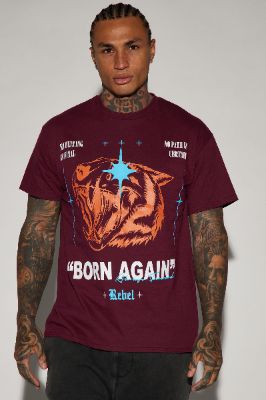 Forward Rebel Short Sleeve Tee - Burgundy sold by Fashion Nova