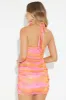 Lucy Mesh Mini Dress - Orange/combo sold by Fashion Nova