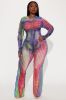Run It Back Mesh Jumpsuit  - Multi Color sold by Fashion Nova