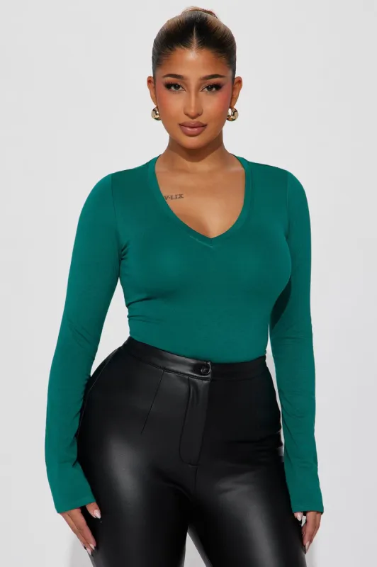 Your Everyday Long Sleeve Tee - Forest sold by Fashion Nova