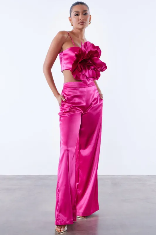 Rosalia Flower Pant Set - Magenta sold by Fashion Nova
