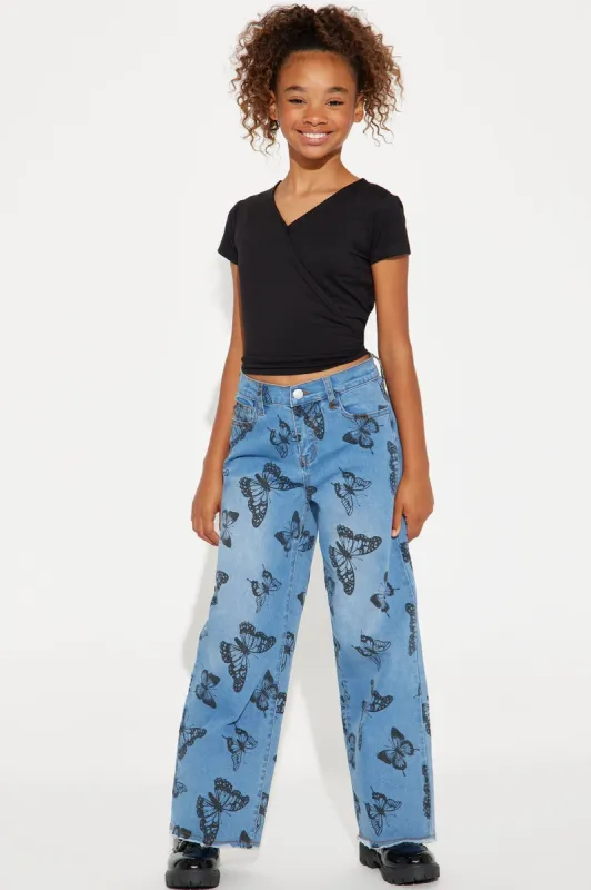 Mini Monarch Denim Jeans - Light Blue Wash sold by Fashion Nova