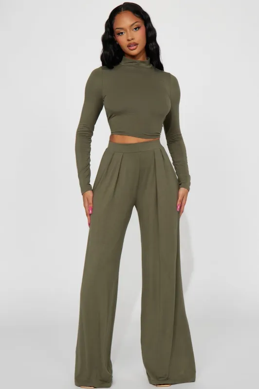 Chosen One Long Sleeve Pant Set - Olive sold by Fashion Nova