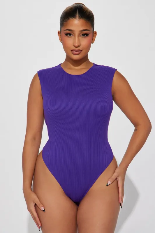 Jayda Ribbed Bodysuit - Violet sold by Fashion Nova