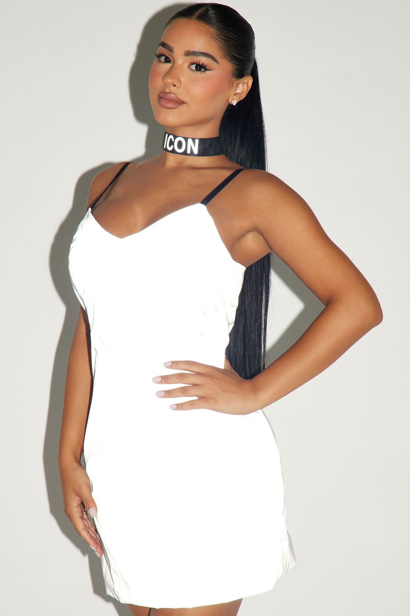 Iconic Reflective Mini Dress Set - Silver sold by Fashion Nova product image thumbnail 2