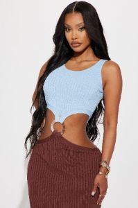 Julia Knit Mini Dress - Brown/combo sold by Fashion Nova