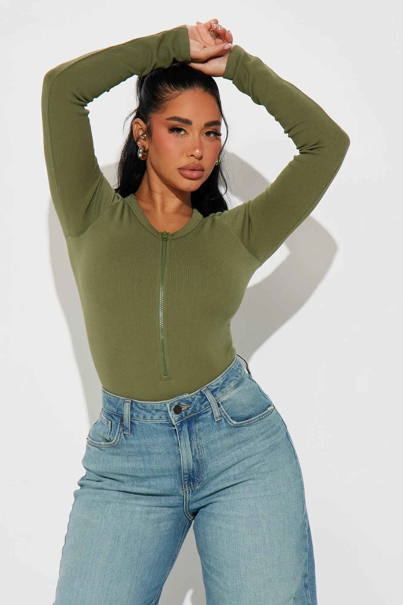 Serena Seamless Bodysuit - Olive sold by Fashion Nova product image thumbnail 4