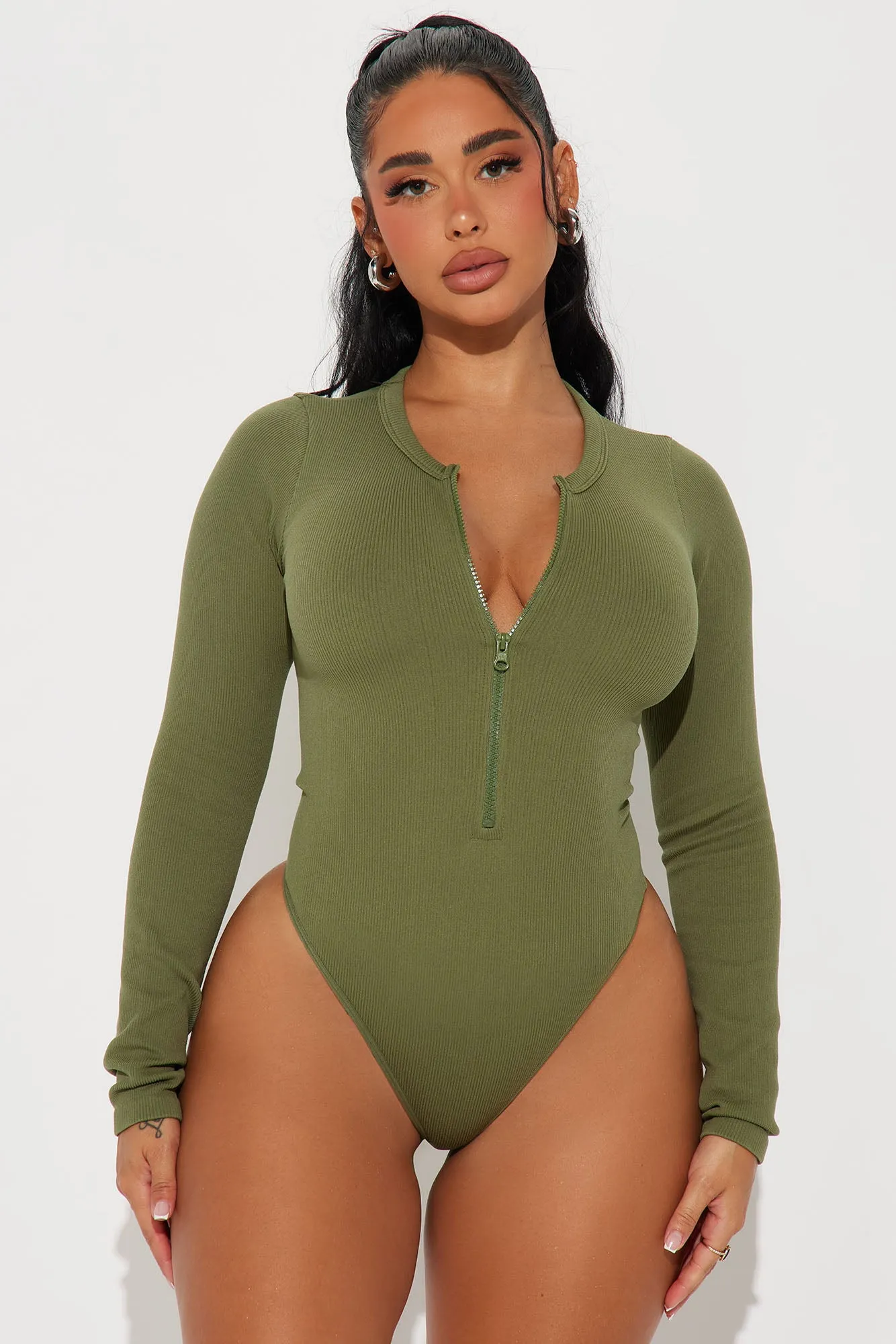 Serena Seamless Bodysuit - Olive sold by Fashion Nova
