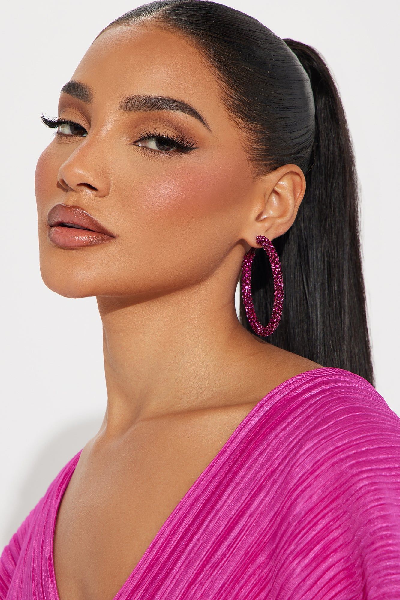 Fun In The 90s Hoop Earrings - Pink sold by Fashion Nova product image thumbnail 3