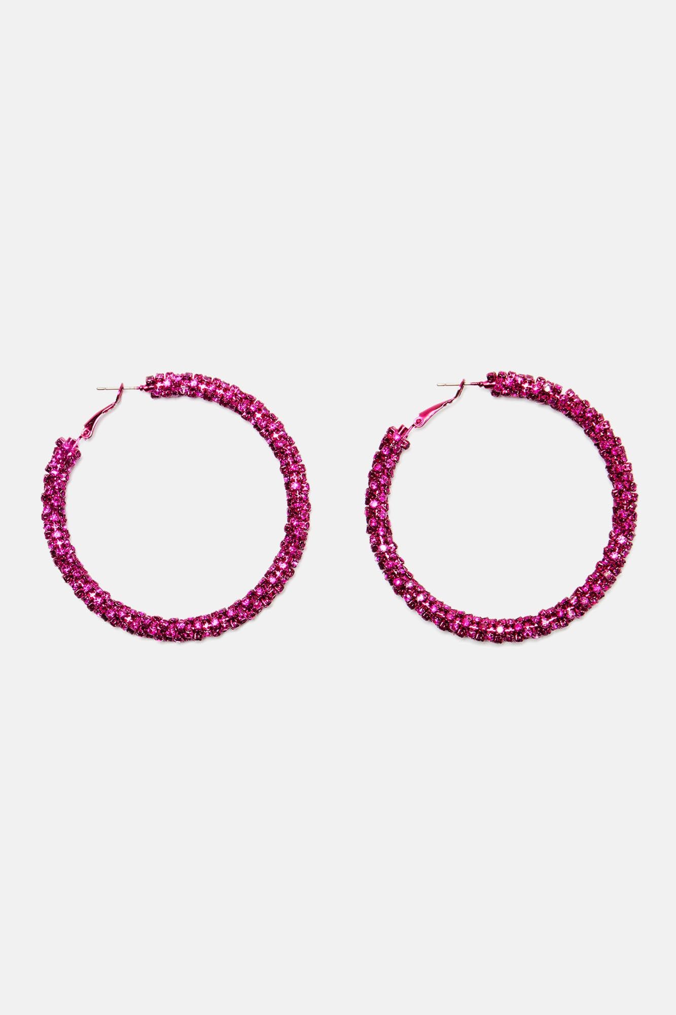 Fun In The 90s Hoop Earrings - Pink sold by Fashion Nova product image thumbnail 2