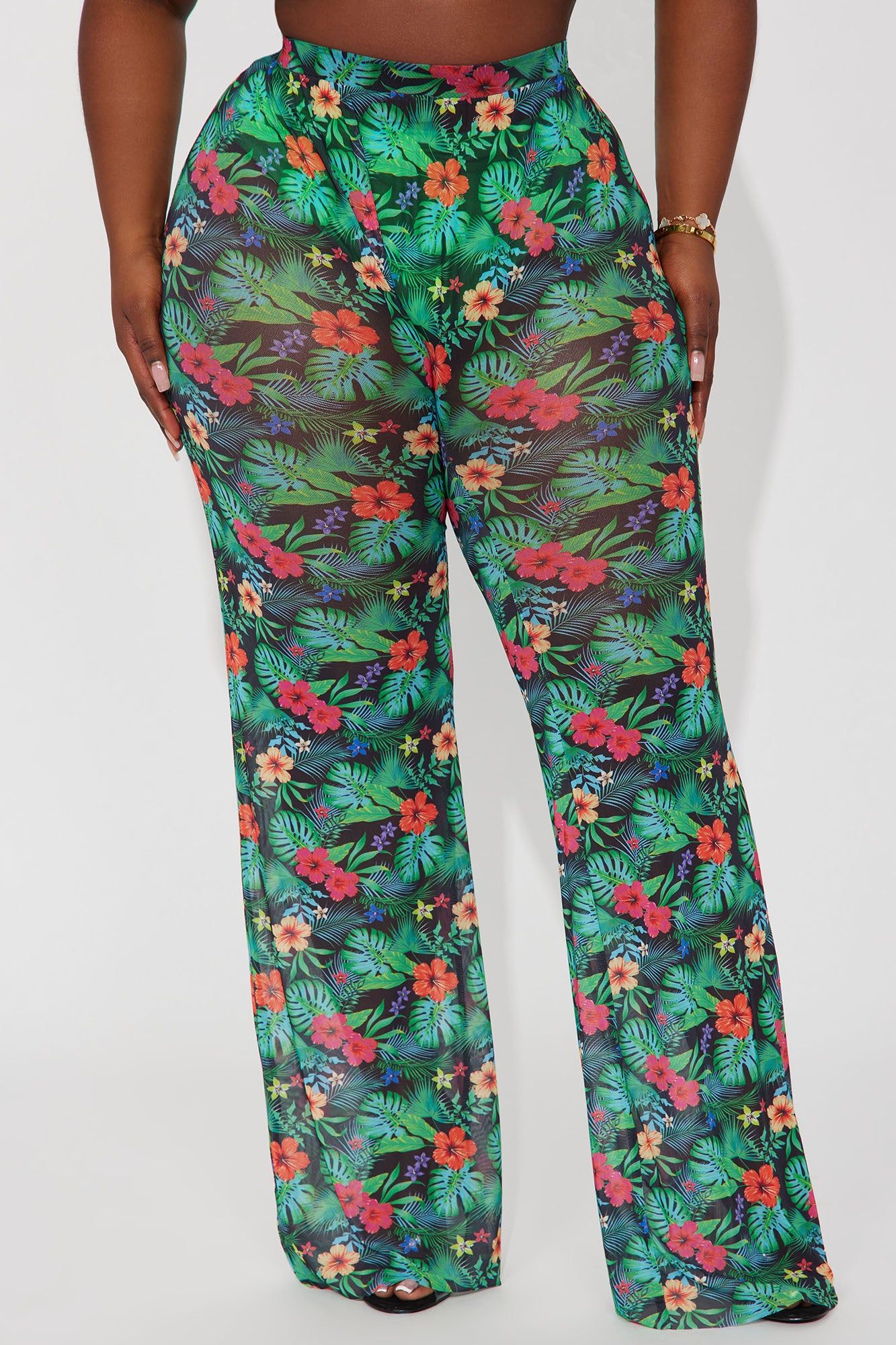 Sunshine See Through Cover Up Pant - Green/combo sold by Fashion Nova product image thumbnail 2