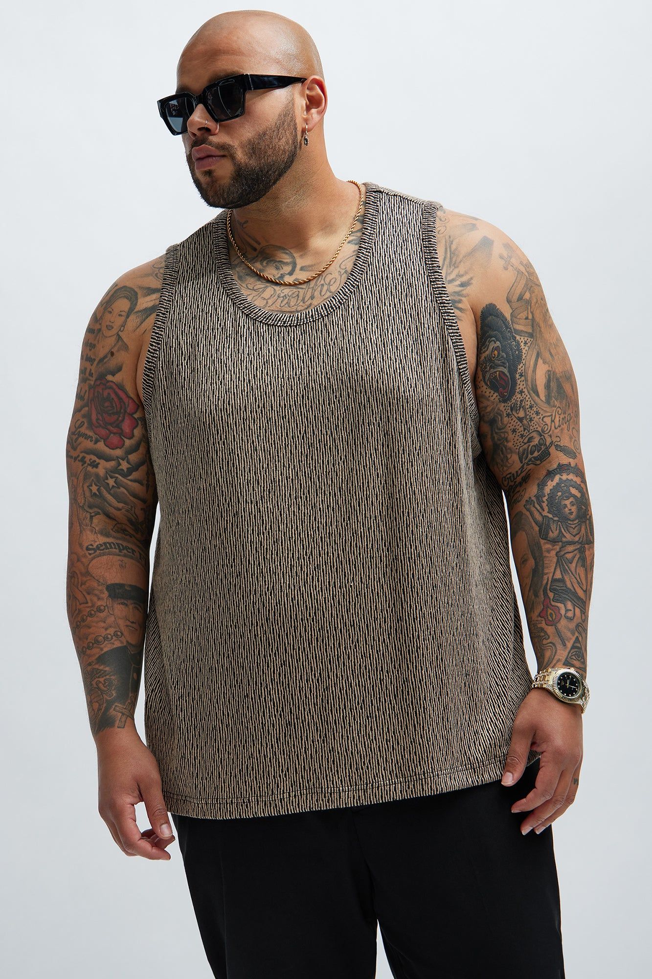 Leon Textured Tank - Taupe/combo sold by Fashion Nova product image thumbnail 5