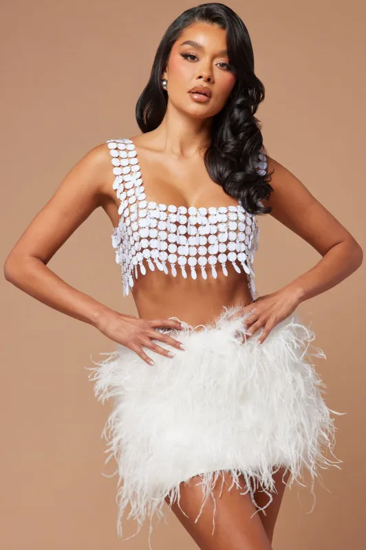 Harlow Payette Crop Top - White sold by Fashion Nova
