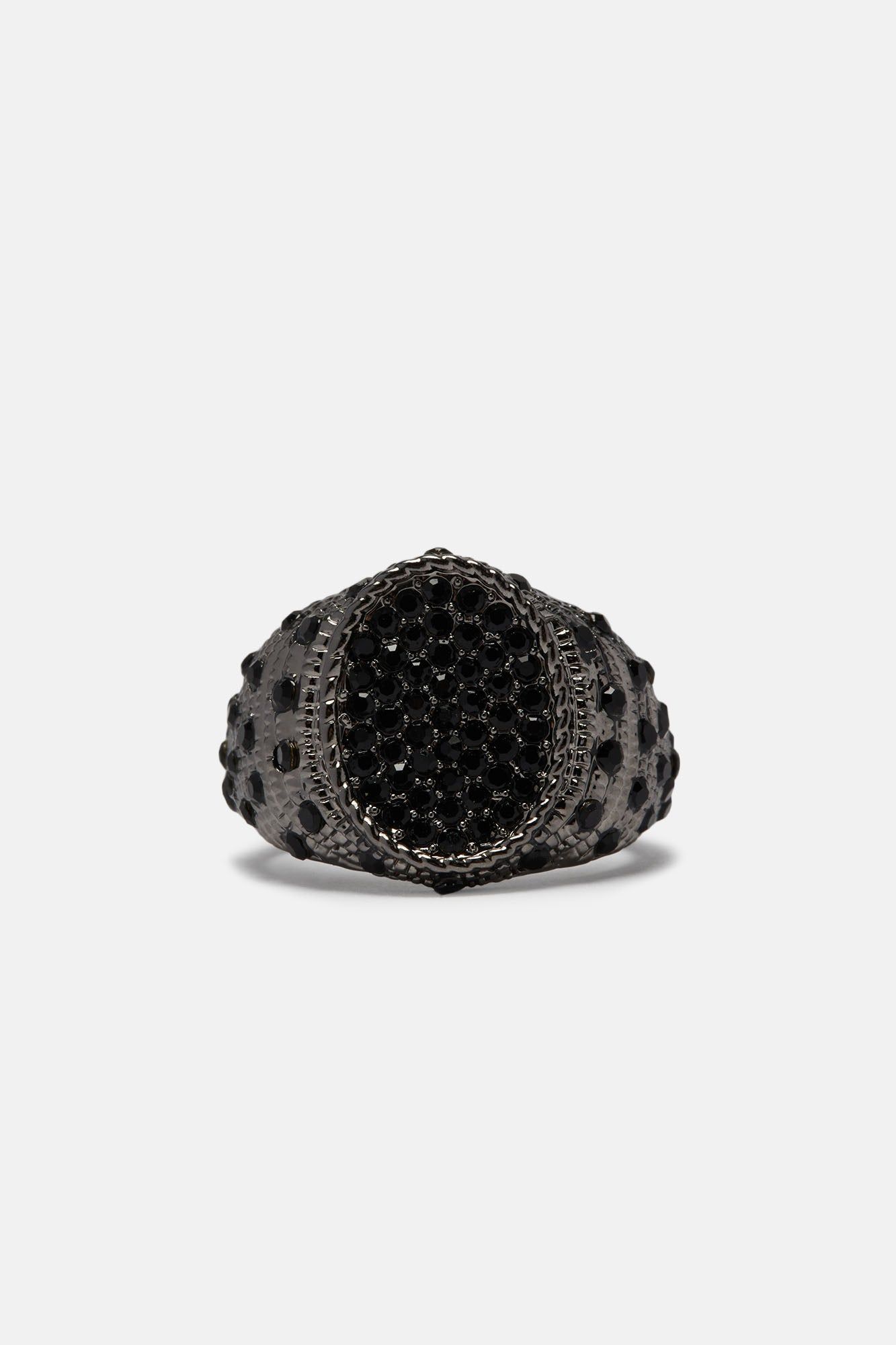 Iced Textured Oval Ring - Black sold by Fashion Nova product image thumbnail 2