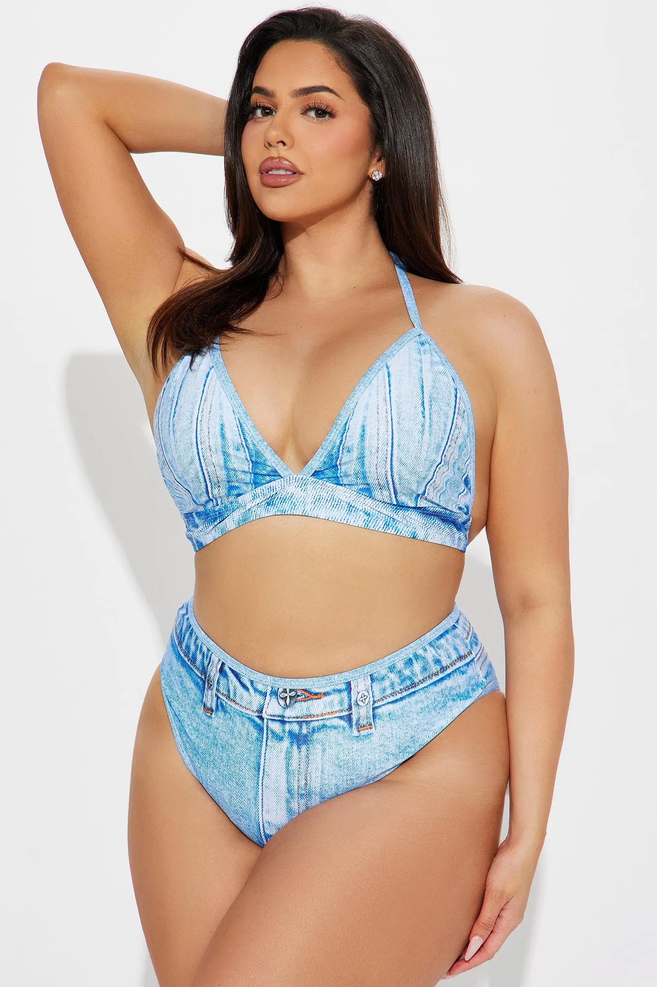 Dasha Denim Print 2 Piece Bikini - Denim sold by Fashion Nova product image thumbnail 4