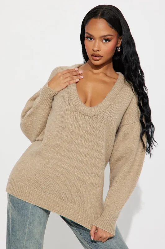City Moments Sweater - Taupe sold by Fashion Nova