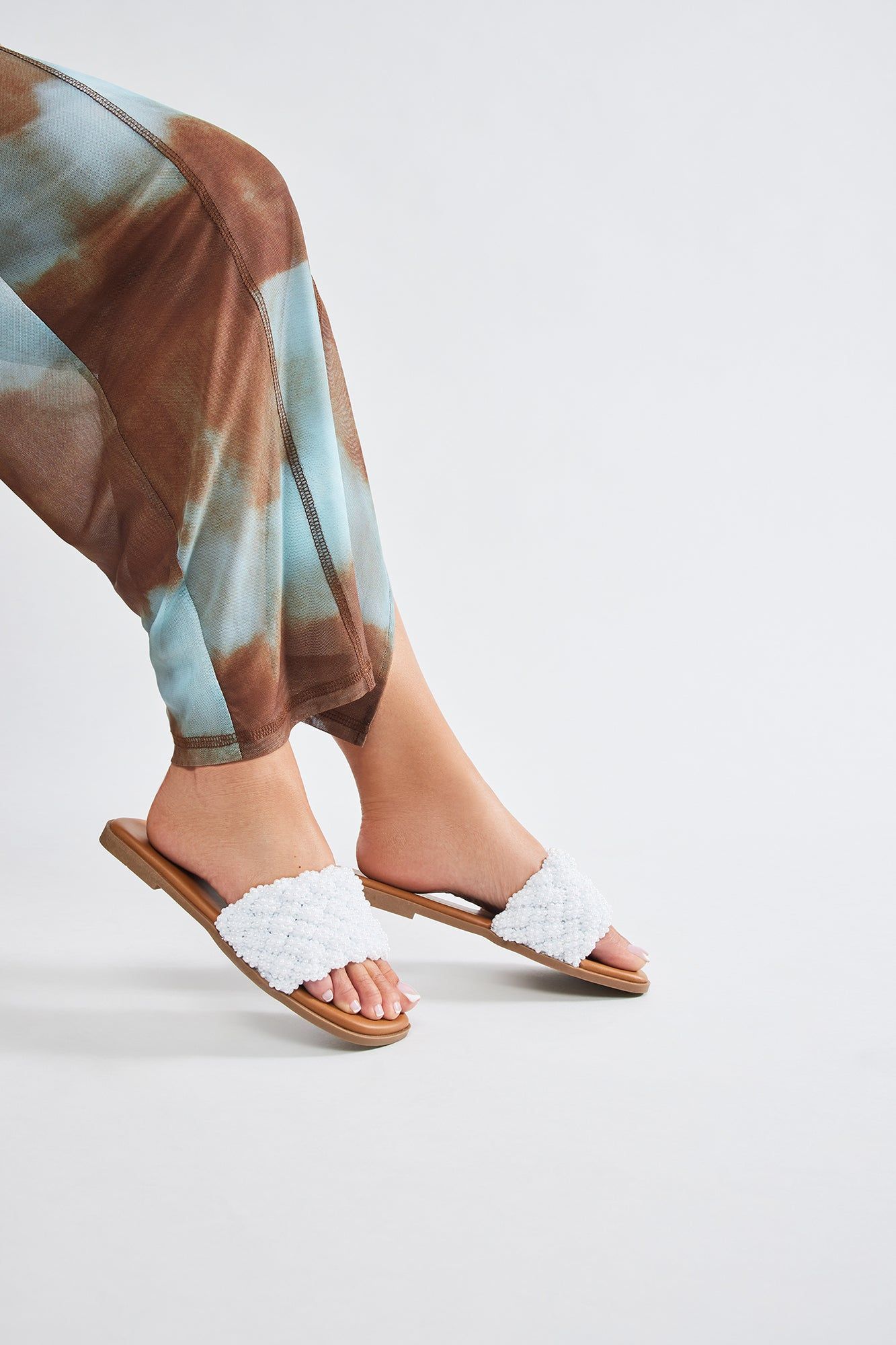 Show Me Off Flat Sandals - White sold by Fashion Nova